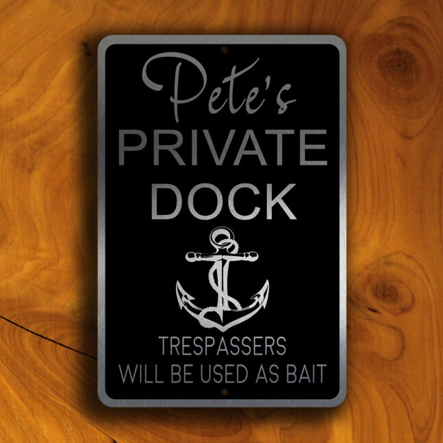 CUSTOM PRIVATE DOCK Sign CUSTOM PRIVATE DOCK Sign