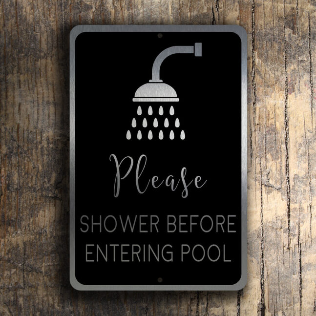 POOL-SIGNS-Please-SHOWER-Before-Enetring-the-Pool-1 Pool Signs - Please Shower Before Enetring the Pool