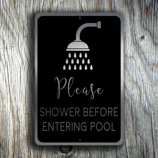 POOL-SIGNS-Please-SHOWER-Before-Enetring-the-Pool-2 Pool Signs - Please Shower Before Enetring the Pool
