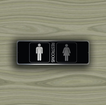 Modern Restrooms Sign