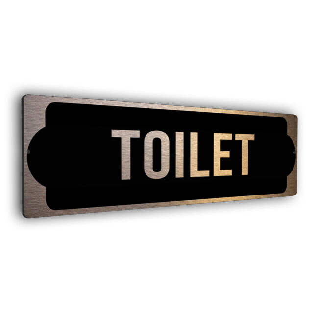 toilet brushed copper sign Toilet Sign for Door Copper Finish