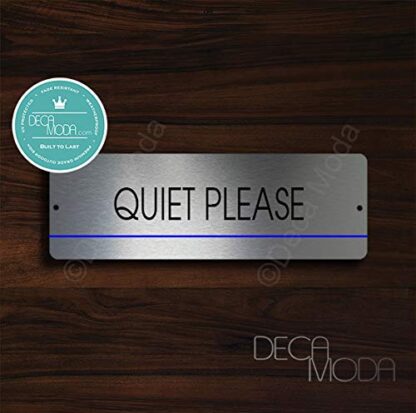 Deca Moda Quiet Please Sign, Signs for Business, Door Signs, Quiet Please Signs, Quiet Please, Silver Finish, 9 x 3 inches
