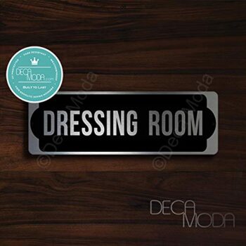 Deca Moda Dressing Room Sign, Silver Finish, 9 x 3 inches