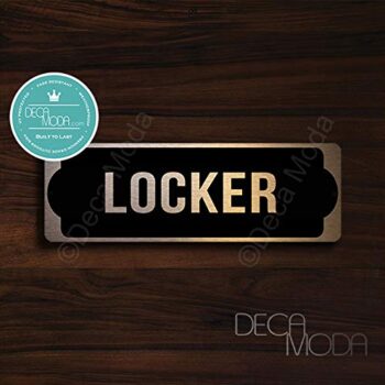 Deca Moda Locker Door Sign, Signs for Business, Door Signs, Locker Door Signs, Locker Door, Copper Finish, 9 x 3 inches