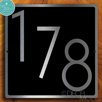 Deca Moda Personalized Modern Outdoor Address Plaque - Custom House Number Sign 2