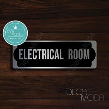 Deca Moda Electrical Room Sign, Signs for Business, Silver Finish, 9 x 3 inches