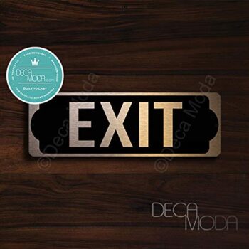 Exit Sign, Exit Sign for Door, Metal Sign - Exit Signs for Business, Office Door Signs, Business Door Sign, Copper Finish, 9 x 3 inches