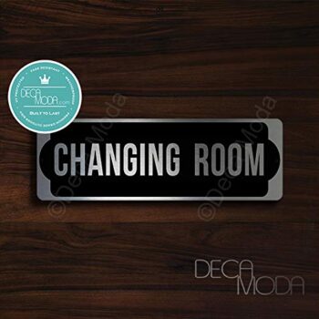 Deca Moda Changing Room Sign, Silver Finish, 9 x 3 inches