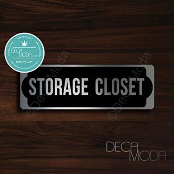 Deca Moda Storage Closet Sign, Signs for Business, Storage Closet Signs, Business Sign, Storage Closet, Door Signs, Silver Finish, 9 x 3 inches