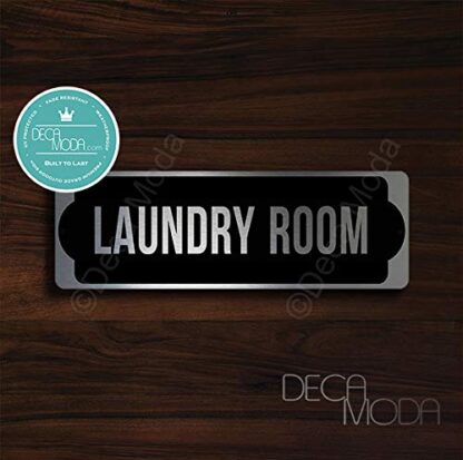 Deca Moda Laundry Room Sign, Silver Finish, 9 x 3 inches