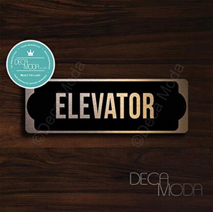 Deca Moda Elevator Door Sign, Copper Finish, 9 x 3 inches