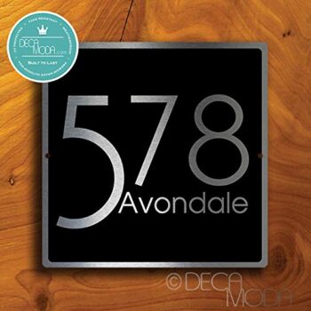 Modern Outdoor Address Plaque - Custom House Number Sign