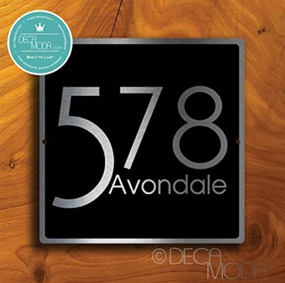 Modern Outdoor Address Plaque - Custom House Number Sign