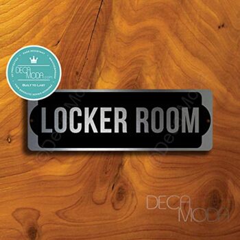 Deca Moda Locker Room Sign, Silver Finish, 9 x 3 inches