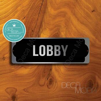 Deca Moda Lobby Sign, Silver Finish, 9 x 3 inches