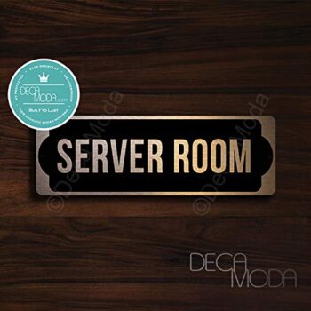 Deca Moda Server Room Door Sign, Signs for Business, Door Signs, Server Room Door Signs, Server Room Door, Copper Finish, 9 x 3 inches