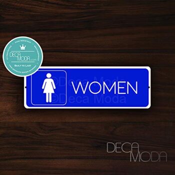 Deca Moda Women Restrooms Sign, Signs for Business, Restroom Signs, Business Sign, Restroom Door Signs, 12 x 4 inches