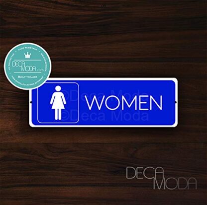 Deca Moda Women Restrooms Sign, Signs for Business, Restroom Signs, Business Sign, Restroom Door Signs, 12 x 4 inches