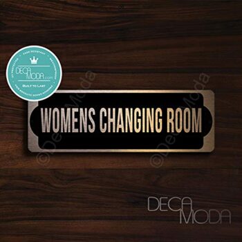 Deca Moda Womens Changing Room Door Sign, Copper Finish, 9 x 3 inches