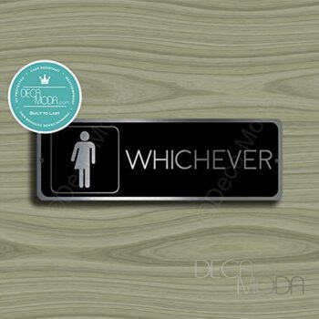 Whichever Restroom Sign, Whichever Restroom Door Sign, Restroom Signs Restroom Decor, 12 x 4 inches