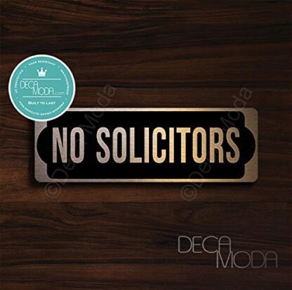 Deca Moda No Solicitors Sign, Copper Finish, 9 x 3 inches