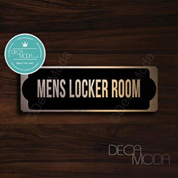 Deca Moda Mens Locker Room Door Sign, Copper Finish, 9 x 3 inches