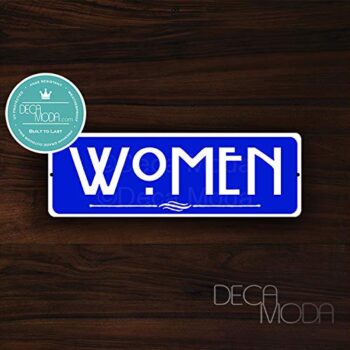 Deca Moda Women Restroom Sign, Signs for Business, Restroom Signs, Business Sign, Restroom Door Signs, 12 x 4 inches