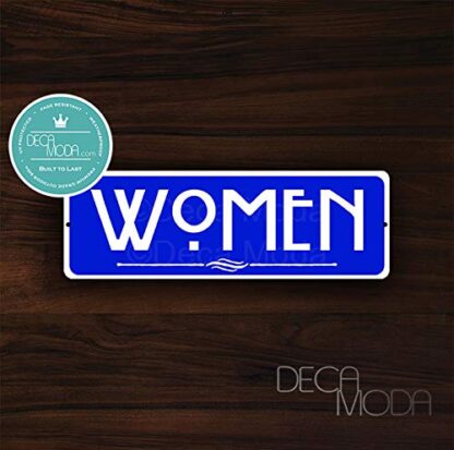 Deca Moda Women Restroom Sign, Signs for Business, Restroom Signs, Business Sign, Restroom Door Signs, 12 x 4 inches