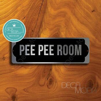 Deca Moda Pee Pee Room Sign - Kids Bathroom Signs, Pee Pee Room Door Sign, Size 9 x 3 inches