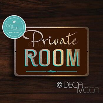 Deca Moda Private Room Sign, Private Signs, Business Signs, Durable Signs, Private Room Signs, Private Room, UV Protected Printed Brushed Aluminum, Bronze Finish, 12 x 8 inches