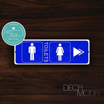 Deca Moda Unisex Toilets Right Sign, Signs for Business, Toilet Signs, Business Sign, Toilet Door Signs, 12 x 4 inches