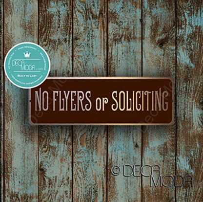 No Flyers or Soliciting Door Sign