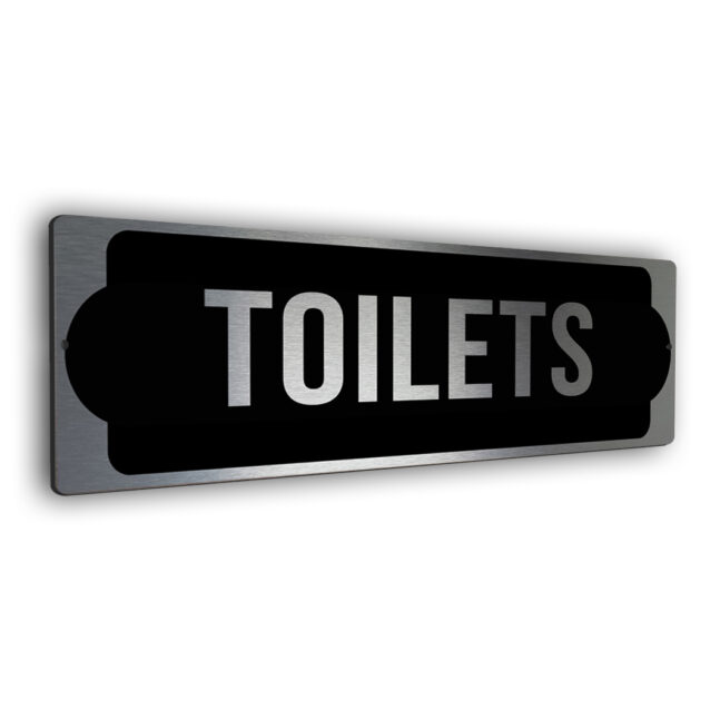 toilets silver toilets sign
