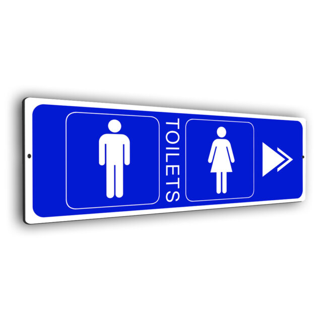 Unisex Toilets Directional Sign Right