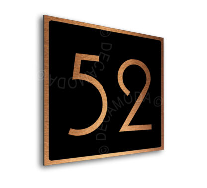 Brushed Copper and Black door number