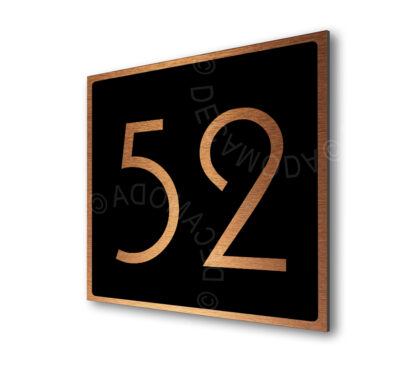 Contemporary Brushed Copper and Black Door Number Sign AD101-BCB