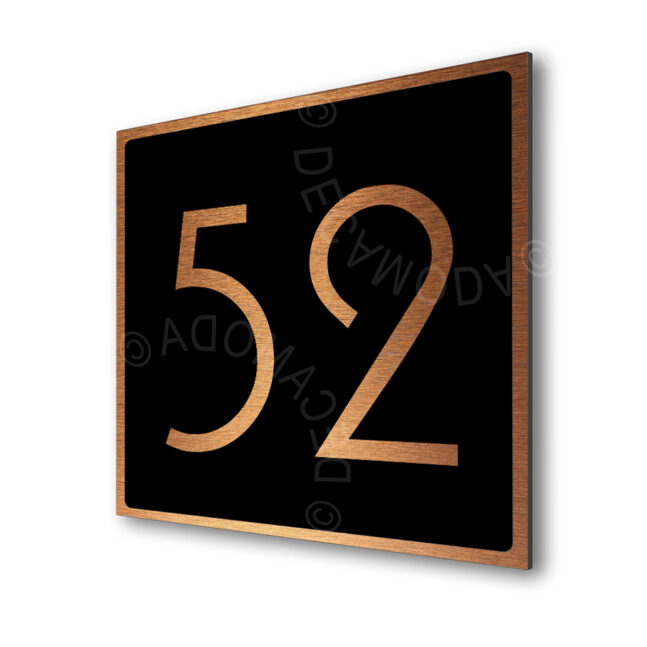 Address-Sign-Brushed-Black-AD101_1 Contemporary Brushed Copper and Black Door Number Sign AD101-BCB