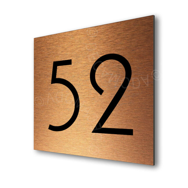 Address-Sign-Brushed-Copper-AD101_1 Contemporary Brushed Copper Number Sign AD101-BC