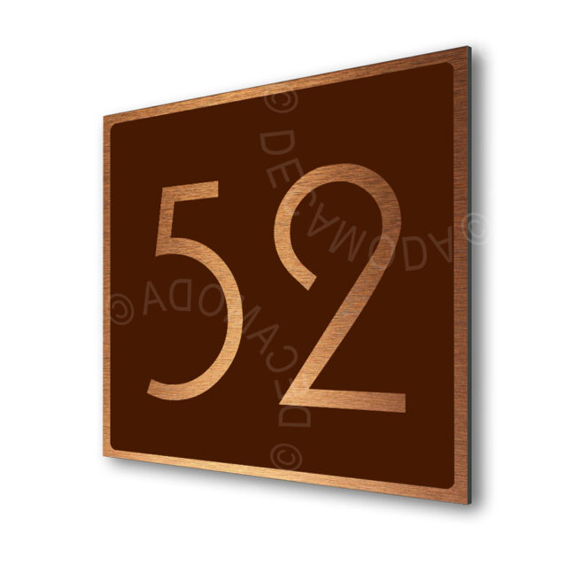 Address-Sign-Brushed-Copper-Brown-AD101_1 Contemporary Brushed Copper and Brown Door Number Sign AD101-BCBR