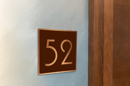 Copper door number sign