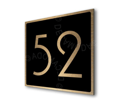 Contemporary Brushed Gold and Black Door Number Sign-AD101-BGB