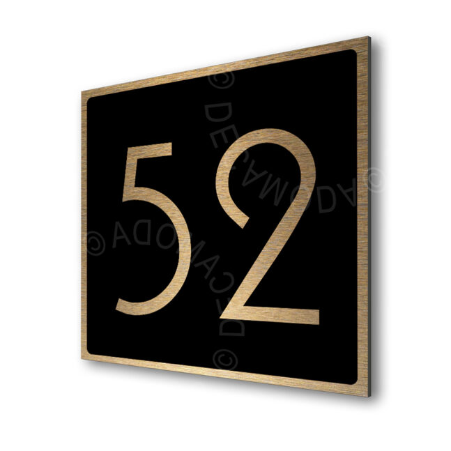 Address-Sign-Brushed-Gold-Black-AD101_1 Contemporary Brushed Gold and Black Door Number Sign-AD101-BGB