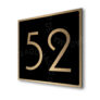 Contemporary Brushed Gold and Black Door Number Sign-AD101-BGB