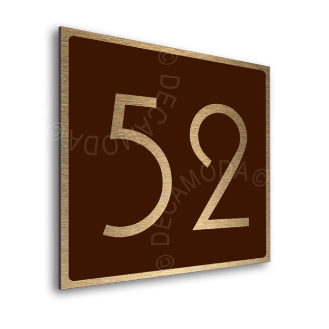 Contemporary Brushed Metal Number Sign AD101-BS - 12 x 12 inches (305mm x 305mm)