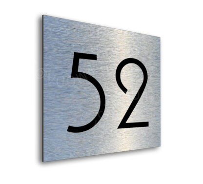 Contemporary Brushed Metal Number Sign AD101-BS - 4 x 4 inches (102mm x 102mm)