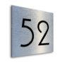 Contemporary Brushed Metal Number Sign AD101-BS - 4 x 4 inches (102mm x 102mm)