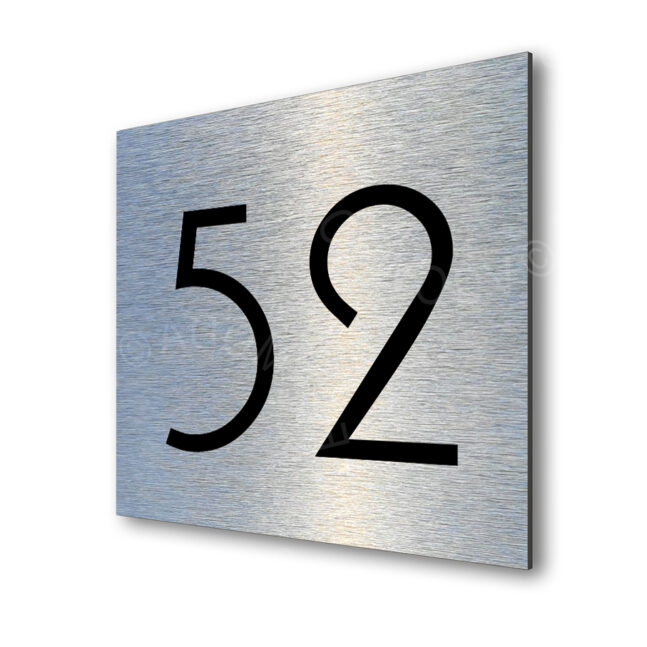 Address-Sign-Brushed-Silver-AD101_1 Contemporary Brushed Metal Number Sign AD101-BS