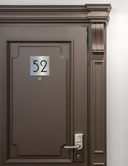 Contemporary Brushed Metal Number Sign AD101-BS