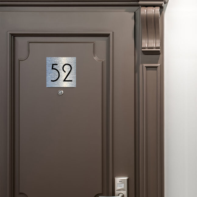 Address-Sign-Brushed-Silver-AD101_2 Contemporary Brushed Metal Number Sign AD101-BS