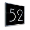 Contemporary Brushed Metal and Black Door Number Sign AD101-BSB